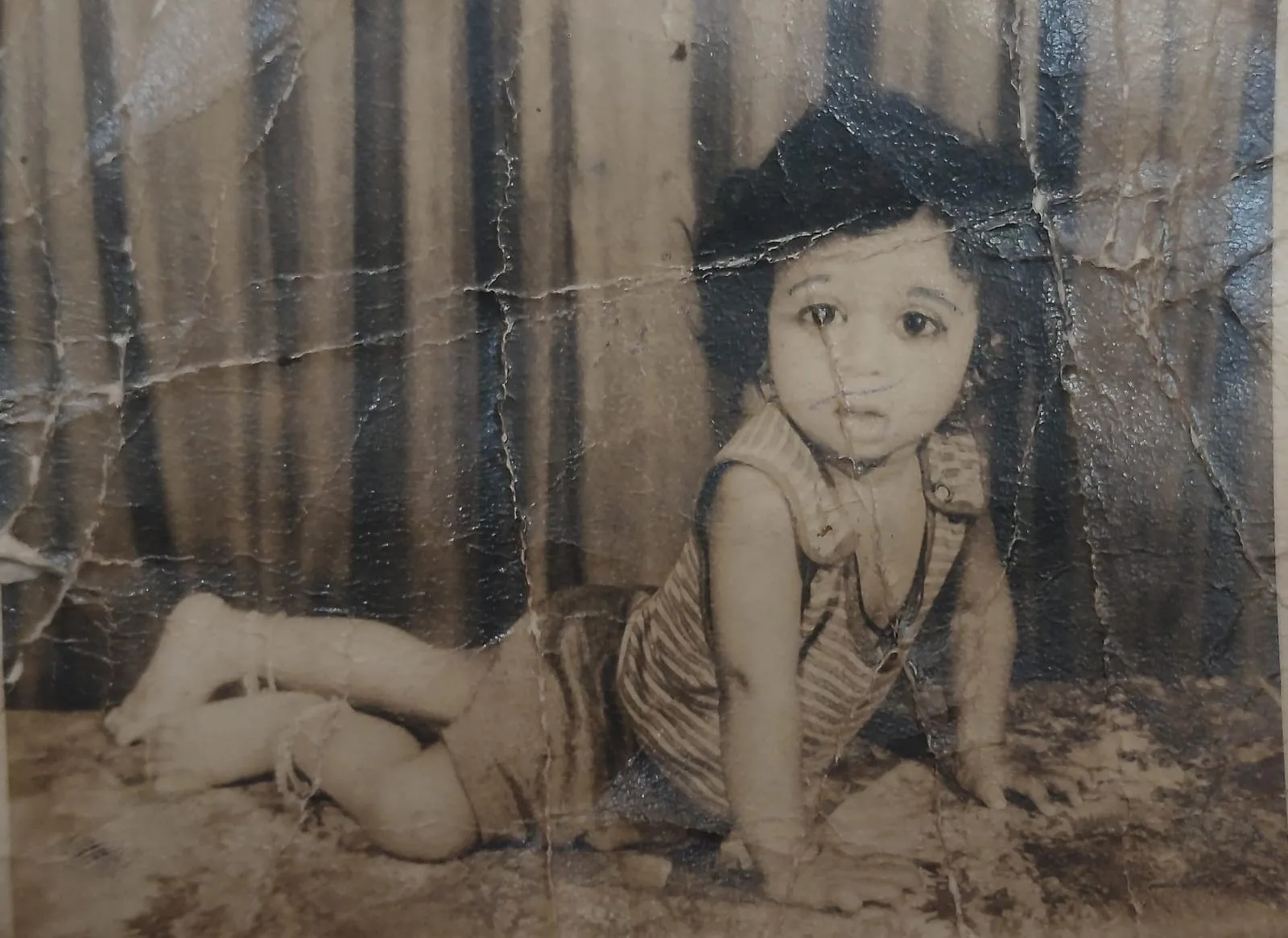 1970s Infant Portrait Revival - Before Damaged Original